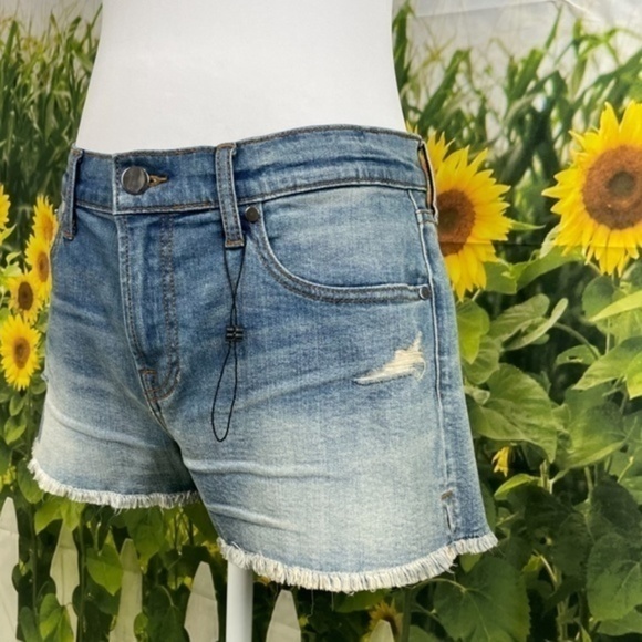 BCBG Blue Distressed Denim Shorts 27 - Picture 4 of 16